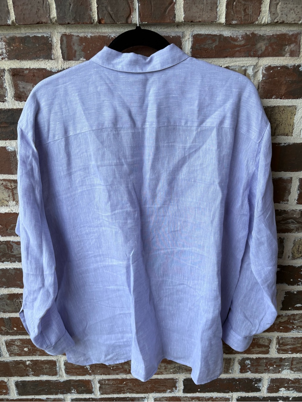 J Jill Love Linen Oversized Button Down Shirt Size MediumLavender - Picture 3 of 16